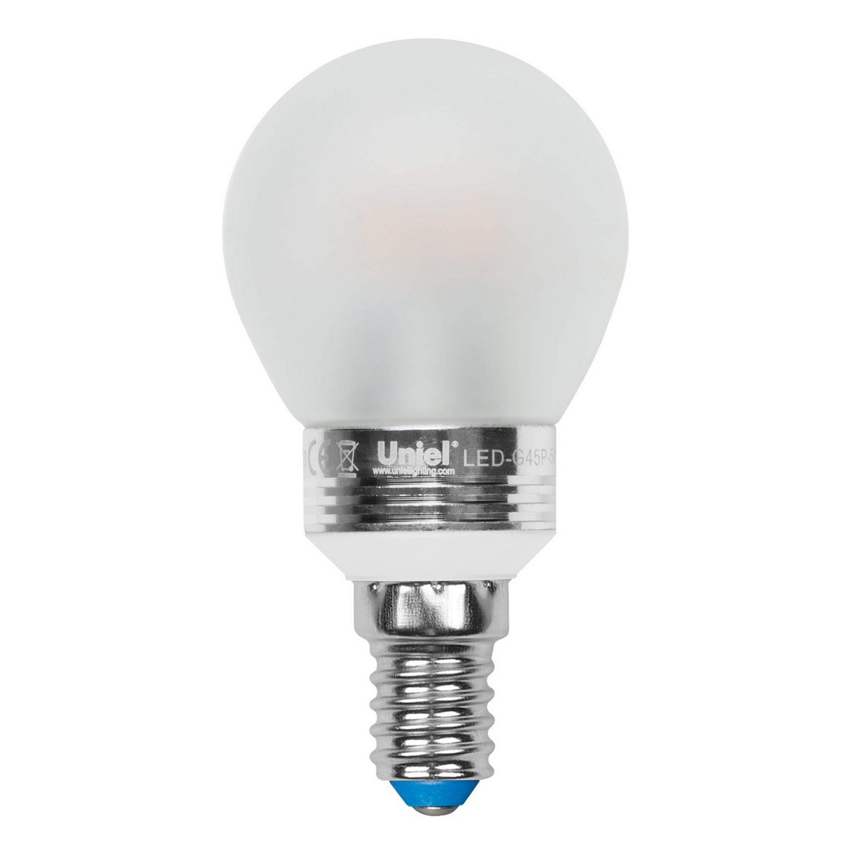 

Лампа светодиодная (08010) Uniel E14 5W 4500K матовая LED-G45P-5W/NW/E14/FR