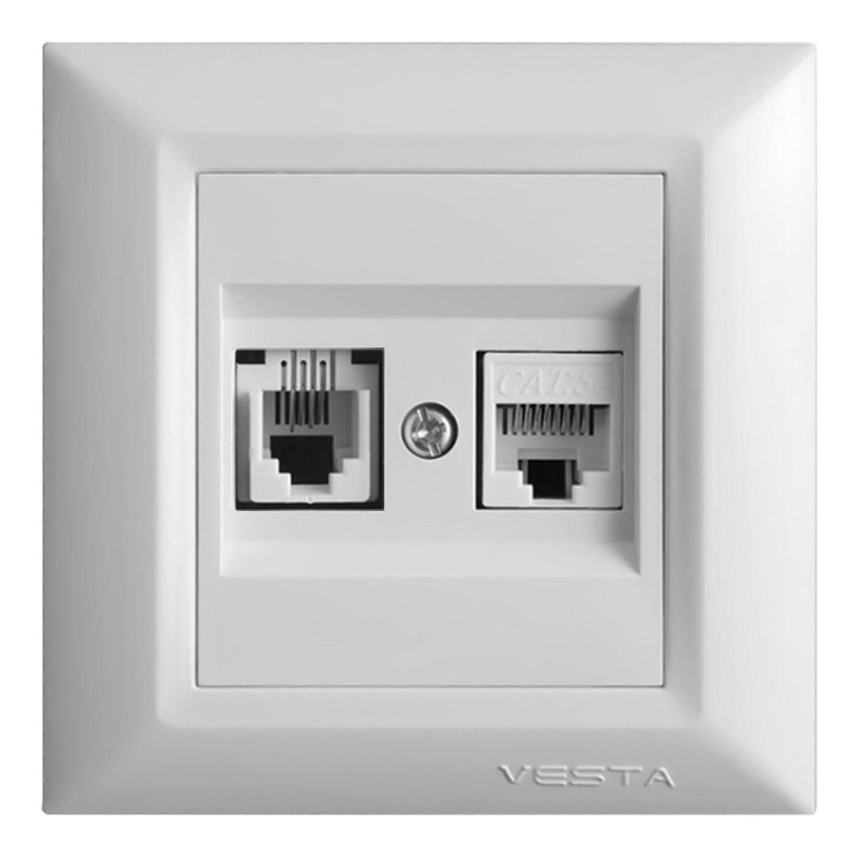 

Розетка LAN/телефонная Vesta-Electric Roma белый FRZ00010204BEL, FRZ00010204BEL Roma
