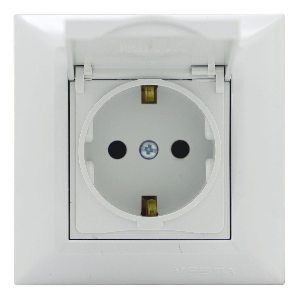 

Розетка 2P+E Vesta-Electric Roma с крышкой белый FRZ00010103BEL, FRZ00010103BEL Roma
