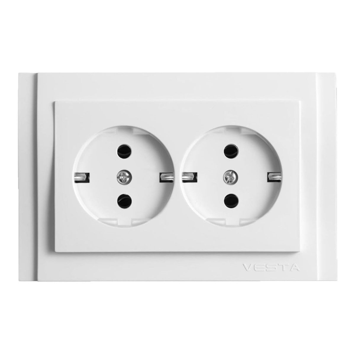 

Розетка двойная 2P+E Vesta-Electric Verona белый F00050201BEL, F00050201BEL Verona