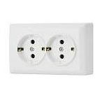 

Розетка двойная 2P+E Vesta-Electric Mega белый F00050203BEL, F00050203BEL Mega