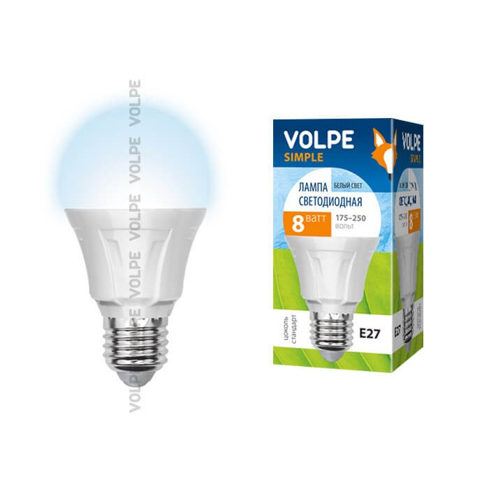 

Лампа светодиодная (09452) E27 8W 4500K матовая LED-A60-8W/NW/E27/FR/S