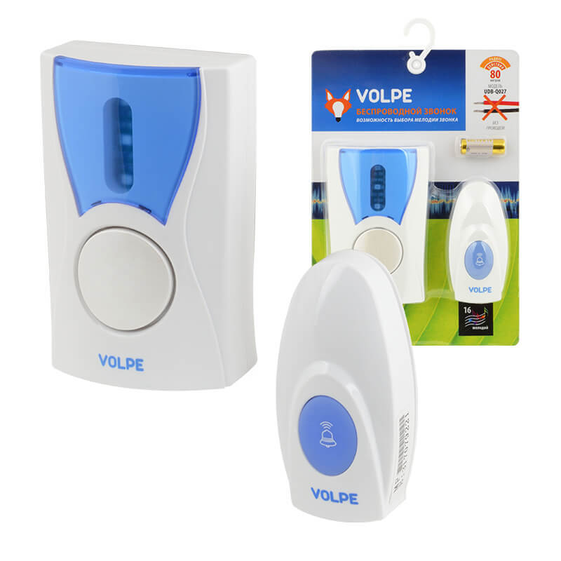 

Звонок беспроводной Volpe UDB-Q027 W-R1T1-16S-80M-WH UL-00002403, Белый, UDB-Q027 W-R1T1-16S-80M-WH Звонки беспроводные