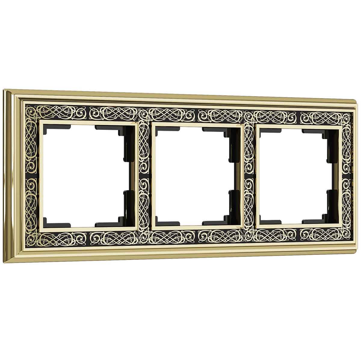 

Рамка на 3 поста золото/черный Werkel W0031430 4690389159411, Золотой, 4690389159411 Palacio Gracia