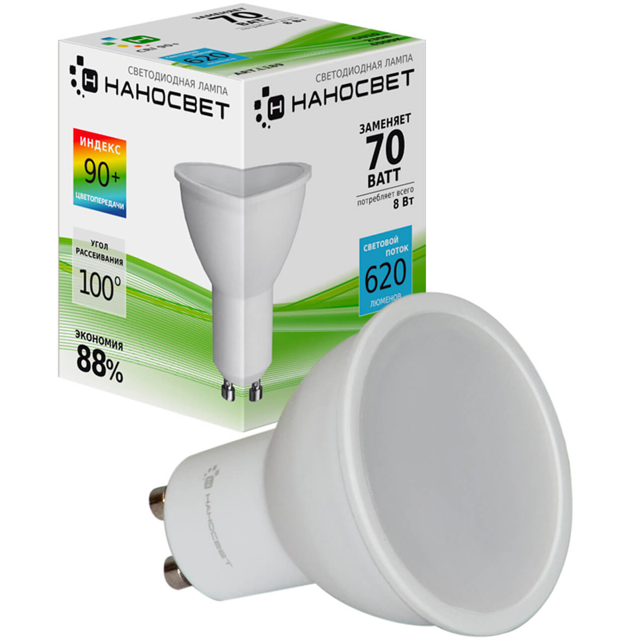 

Лампа светодиодная Наносвет GU10 6W 4000K матовая LE-MR16A-60/GU10/940 L189, Белый, L189