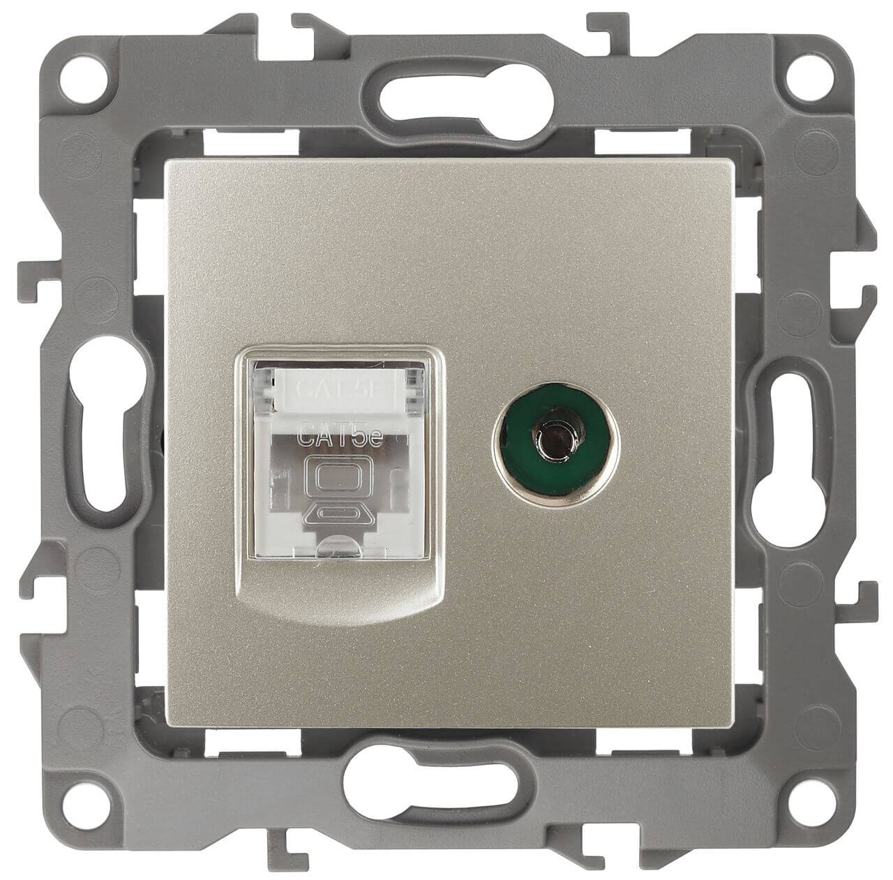 

Розетка комбинированная RJ45+TV ЭРА 12 12-3110-04 Б0027444, Шампань, 12-3110-04 Эра12