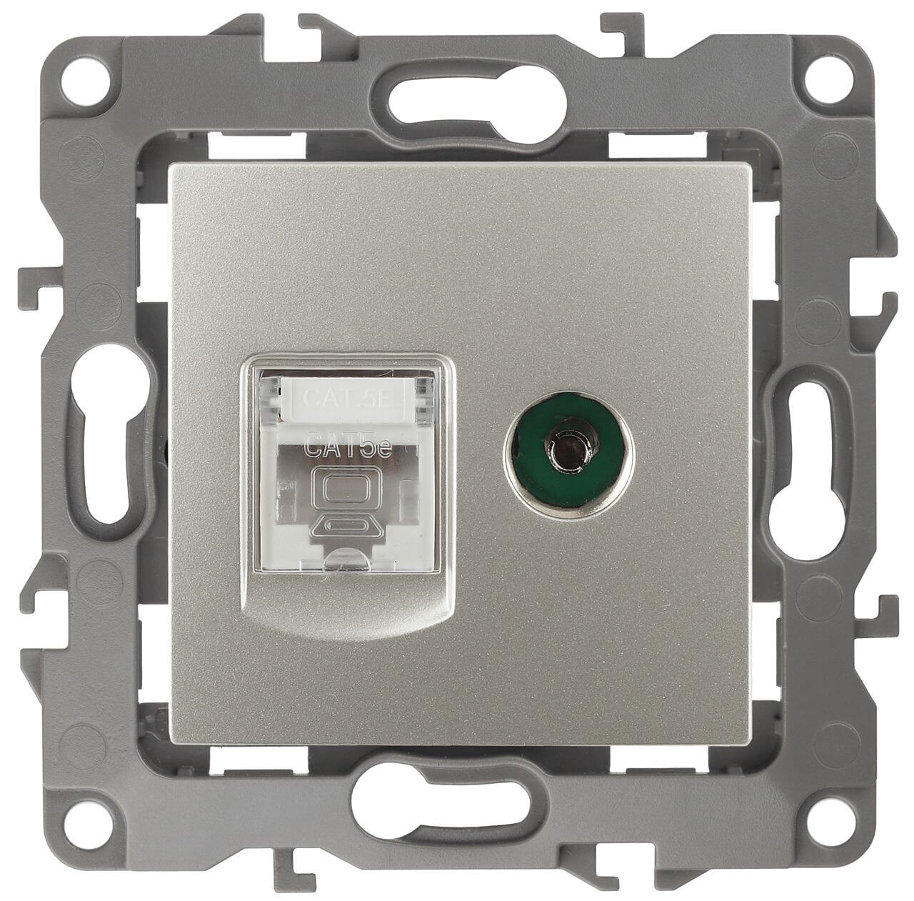 

Розетка комбинированная RJ45+TV ЭРА 12 12-3110-15 Б0027450, Перламутровый, 12-3110-15 Эра12