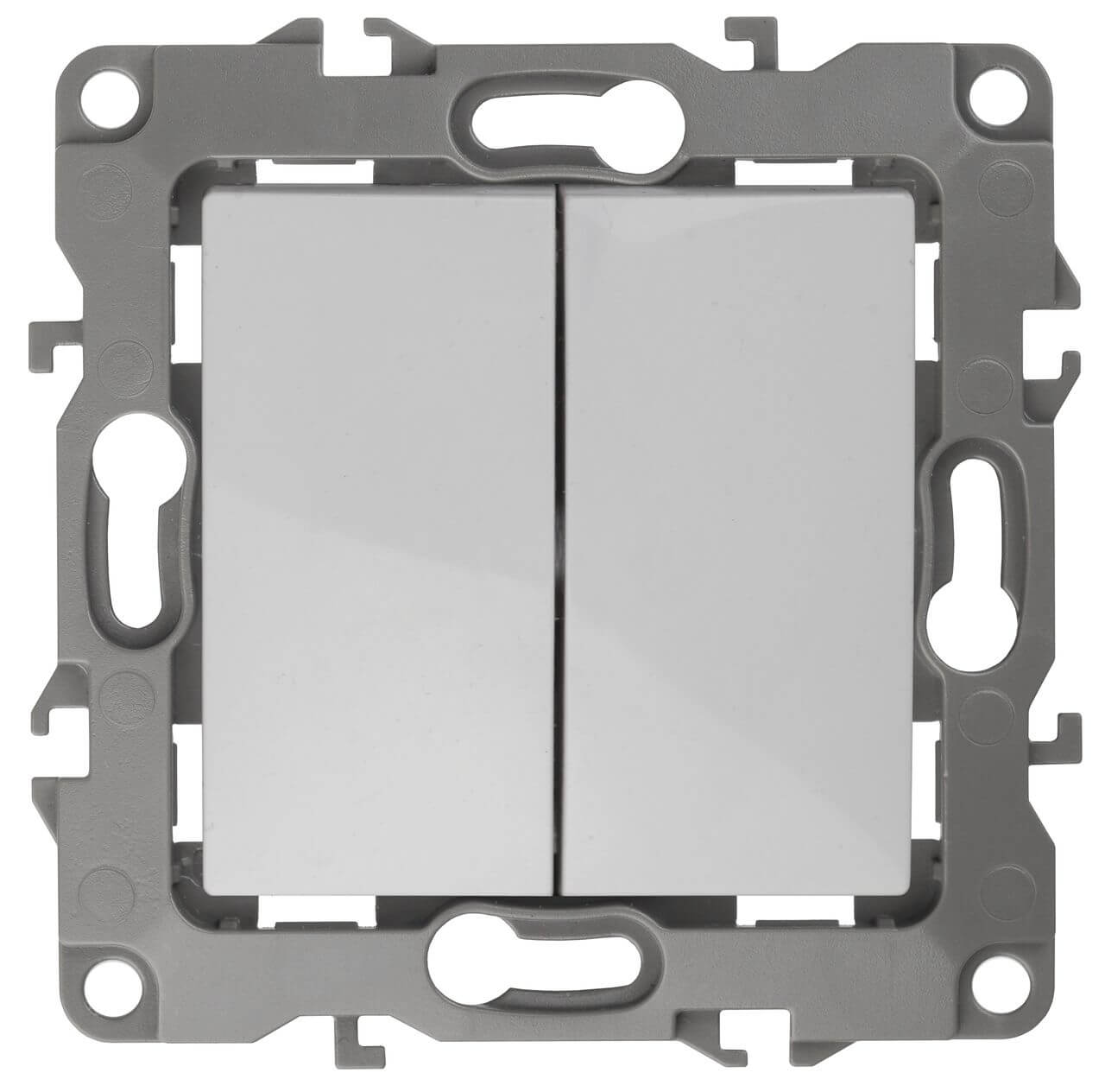 

Переключатель двухклавишный ЭРА 12 10AX 250V 12-1106-01 Б0014663, Белый, 12-1106-01 Эра12