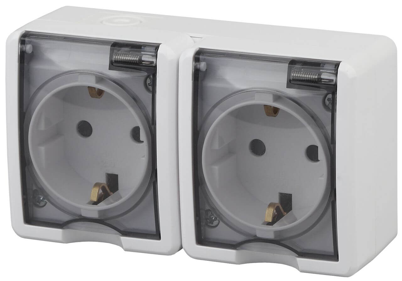 

Розетка ЭРА Эксперт 2х2P+E IP54 16A 250V 11-2403-01 Б0020716, Белый, 11-2403-01 Эксперт