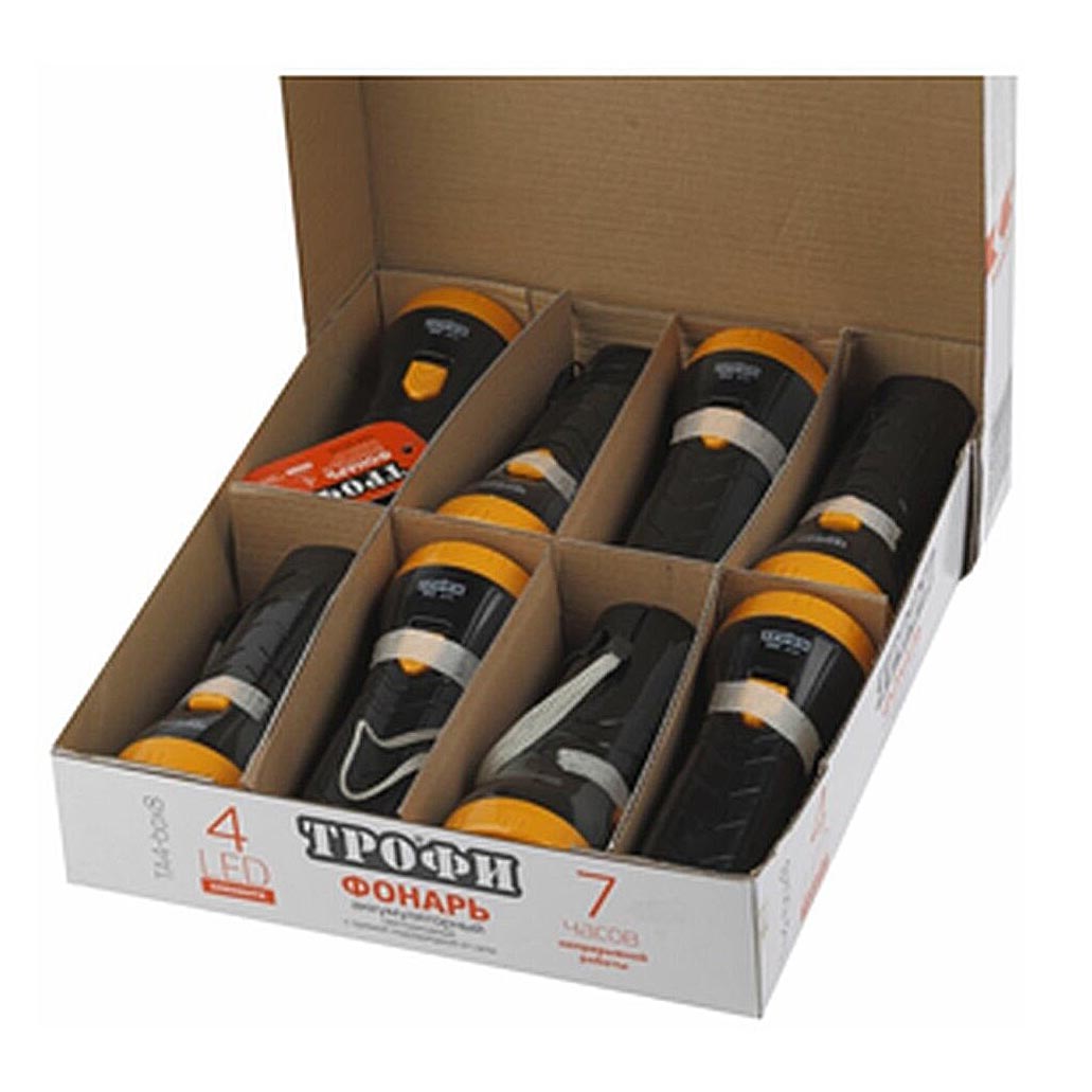 

Ручной светодиодный фонарь ЭРА Трофи аккумуляторный 138х55 30 лм TA4-box8 Б0004985, Черный, TA4-box8 Трофи