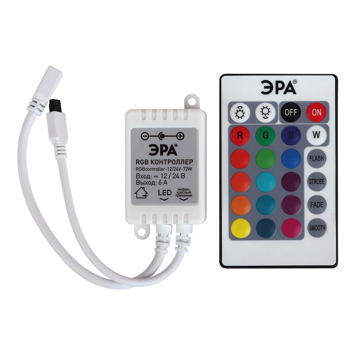 Контроллеры для лент Контроллер ЭРА RGBcontroller-12/24V-72W/144W Б0043442