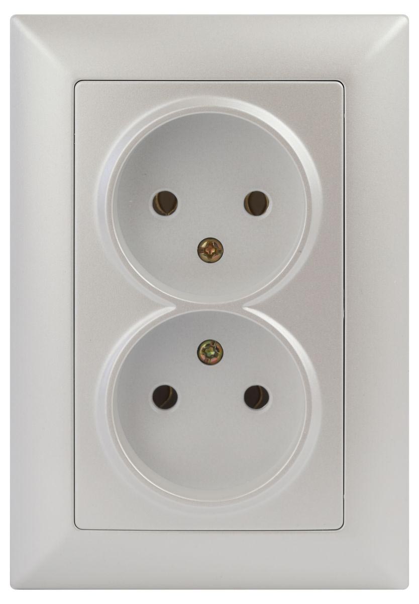 

Розетка двойная ЭРА Intro Solo Schuko 2X2P 16A 250V перламутровый 4-204-06 Б0053671, 4-204-06 Solo перламутровый