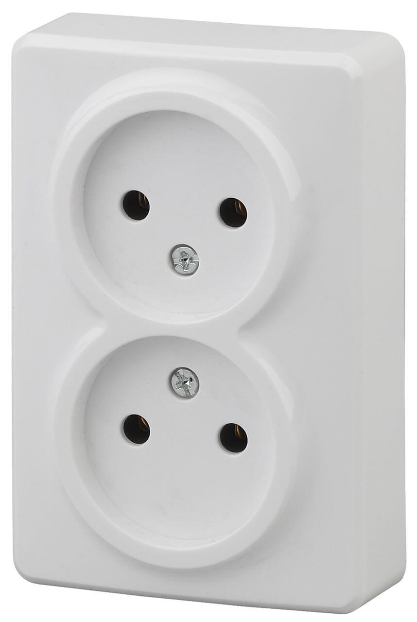 

Розетка ЭРА Эксперт 2x2P 16A 250V 11-2202-01 Б0020682, Белый, 11-2202-01 Эксперт