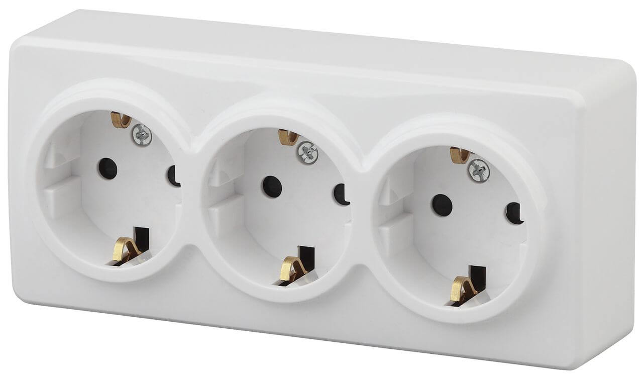 

Розетка ЭРА Эксперт 3х2P E Schuko 16A 250V 11-2208-01 Б0020700, Белый, 11-2208-01 Эксперт