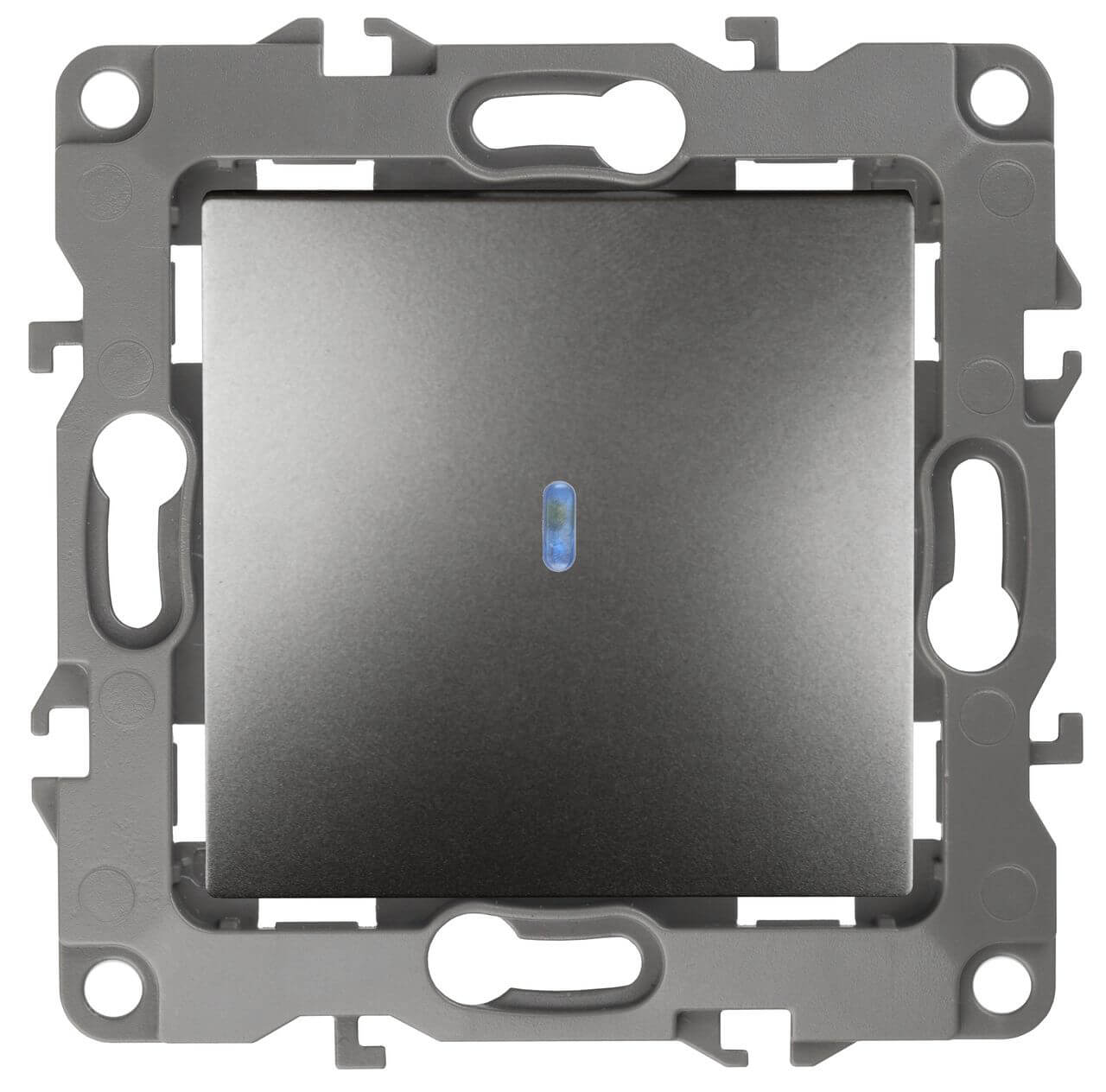 

Выключатель одноклавишный с подсветкой ЭРА 12 10AX 250V 12-1102-12 Б0019280, Графит, 12-1102-12 Эра12