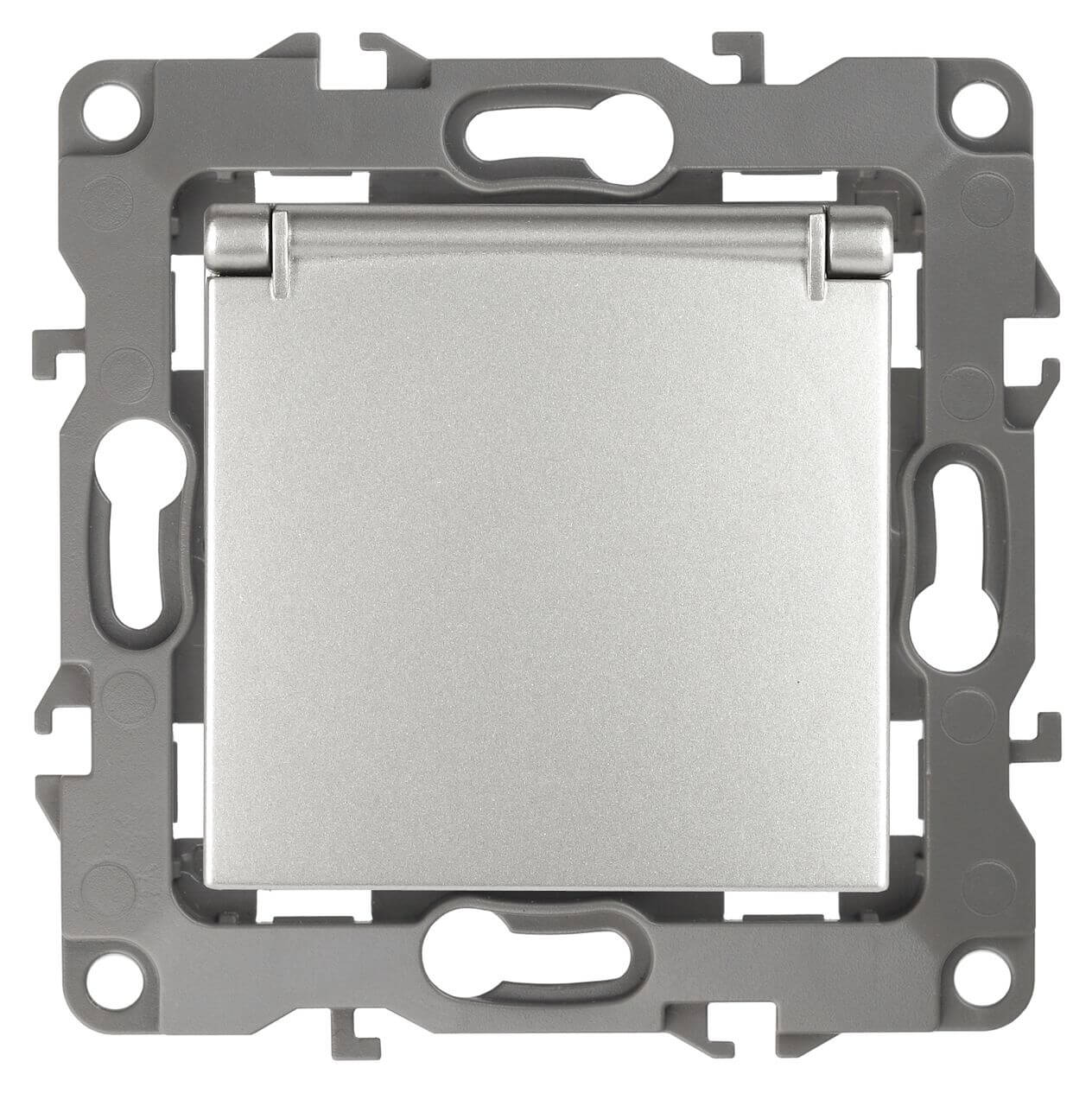 

Розетка ЭРА 12 2P E Schuko со шторками с крышкой 16A 250V 12-2103-03 Б0014695, Серый, 12-2103-03 Эра12