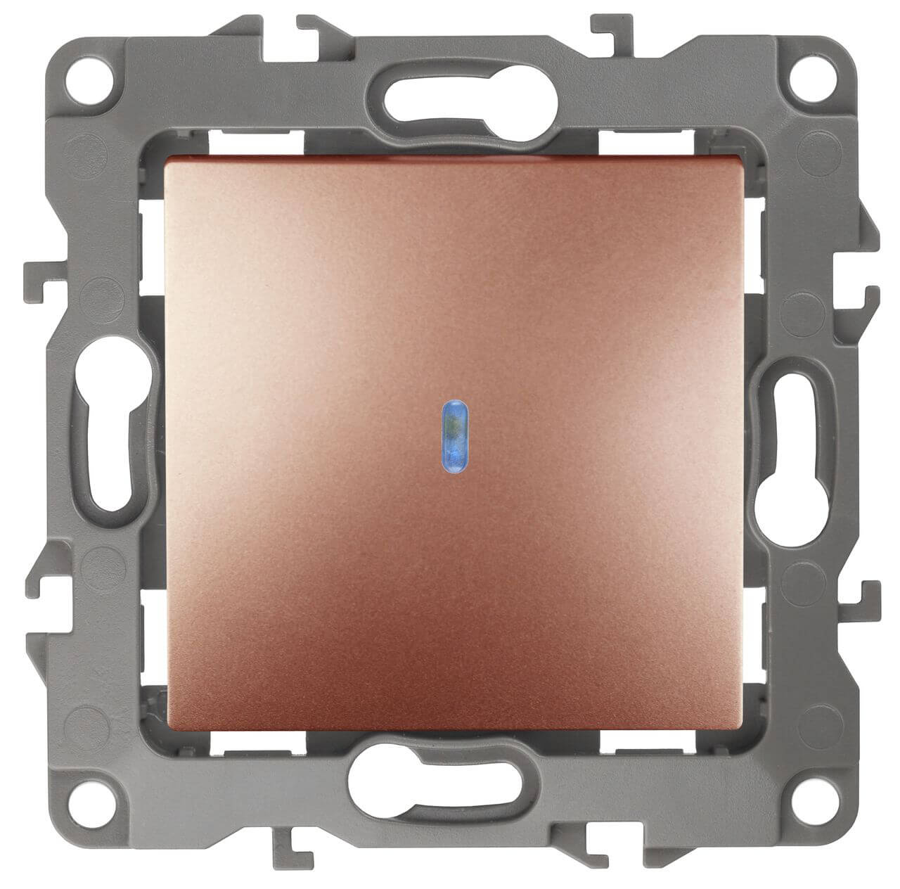 

Выключатель одноклавишный с подсветкой ЭРА 12 10AX 250V 12-1102-14 Б0019282, Медь, 12-1102-14 Эра12