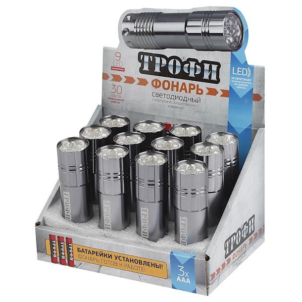 

Карманный светодиодный фонарь ЭРА Трофи от батареек 85х23 60 лм TM9-box12 Б0004986, Разноцветный, TM9-box12 Трофи