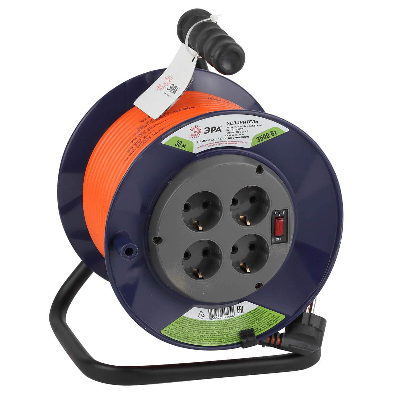 

Удлинитель силовой ЭРА RPx-4es-3x1.5-30m Б0043056, Оранжевый, RPx-4es-3x1.5-30m RPx