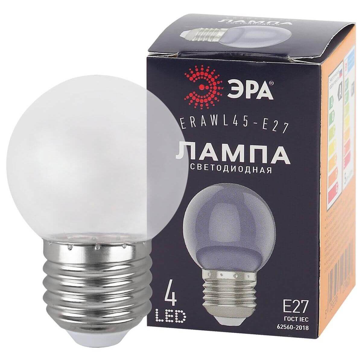 

Лампа светодиодная ЭРА E27 1W 3000K прозрачная ERAWL45-E27 Б0049572, Прозрачный, ERAWL45-E27