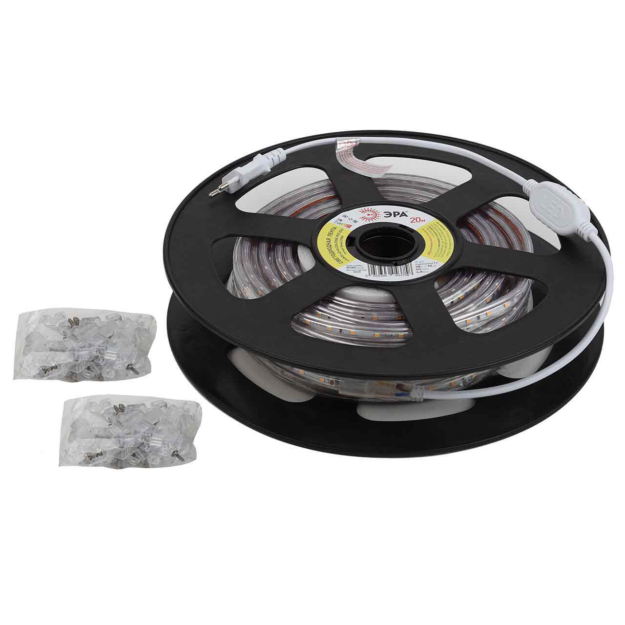 

Светодиодная влагозащищенная лента ЭРА 4,8W/m 60LED/m 5050SMD 2700K 20M LS2835-4,8-60-220-2700К-IP67-20m Б0043094, Белый, LS2835-4,8-60-220-2700К-IP67-20m