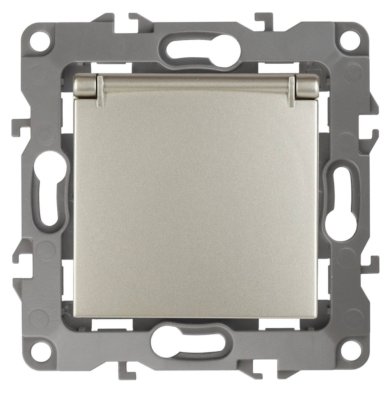 

Розетка ЭРА 12 2P E Schuko со шторками с крышкой 16A 250V 12-2103-04 Б0014696, Шампань, 12-2103-04 Эра12