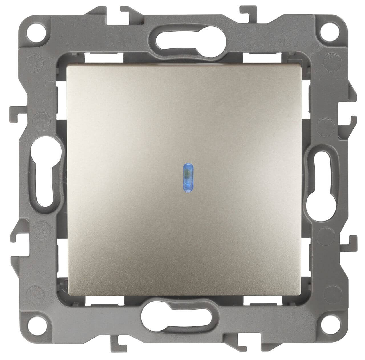 

Выключатель одноклавишный с подсветкой ЭРА 12 10AX 250V 12-1102-04 Б0014636, Шампань, 12-1102-04 Эра12
