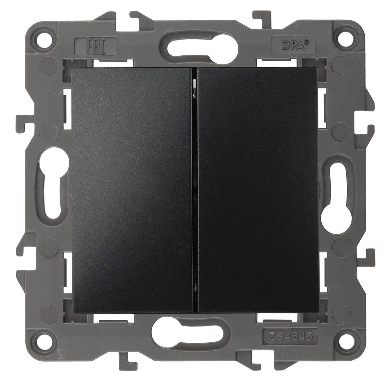 

Выключатель двухклавишный ЭРА Elegance 10AX 250V 14-1104-05 Б0034234, Антрацит, 14-1104-05 Elegance