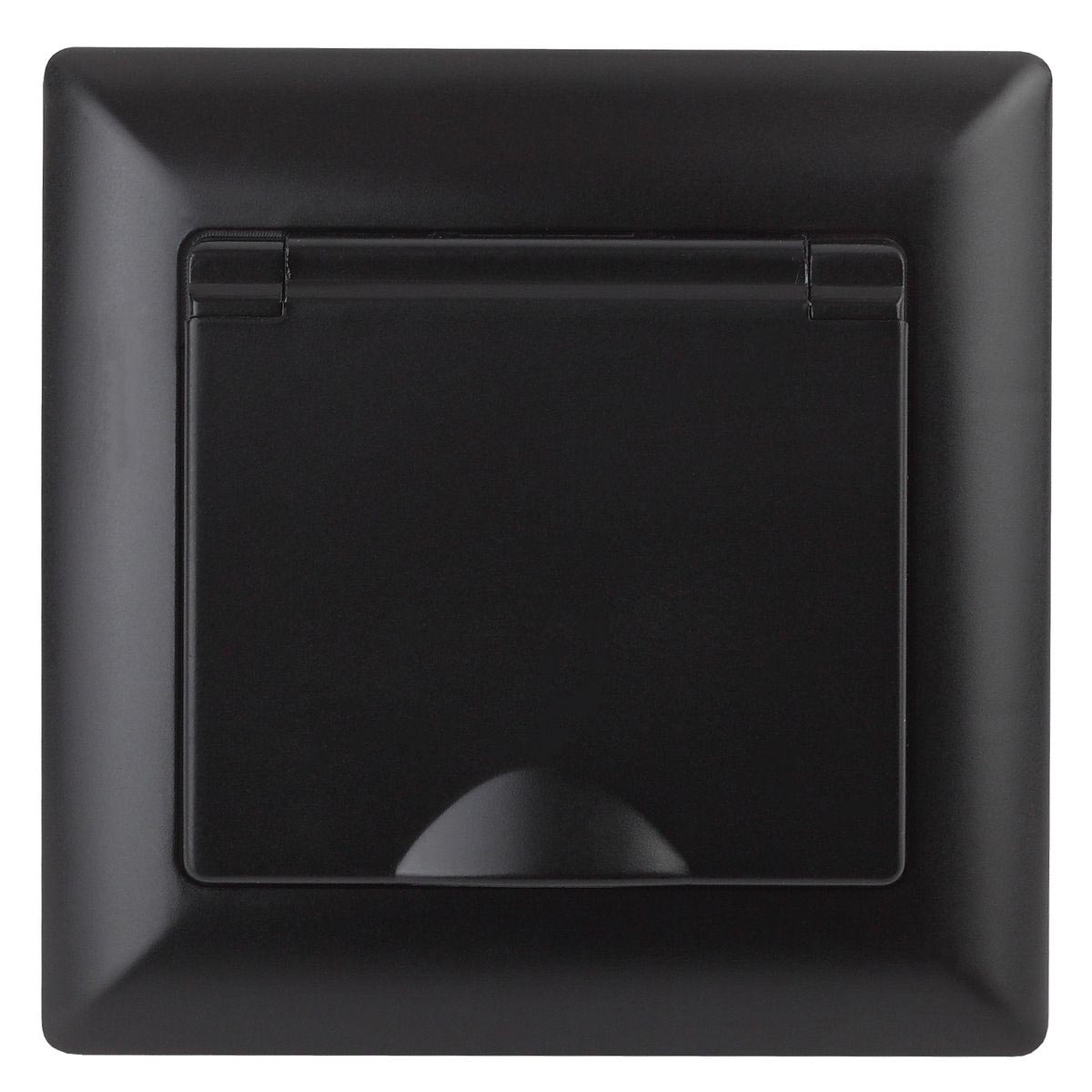 

Розетка ЭРА Intro Solo Schuko 2P+E 16A 250V с крышкой антрацит 4-203-05 Б0043323, 4-203-05 Solo антрацит