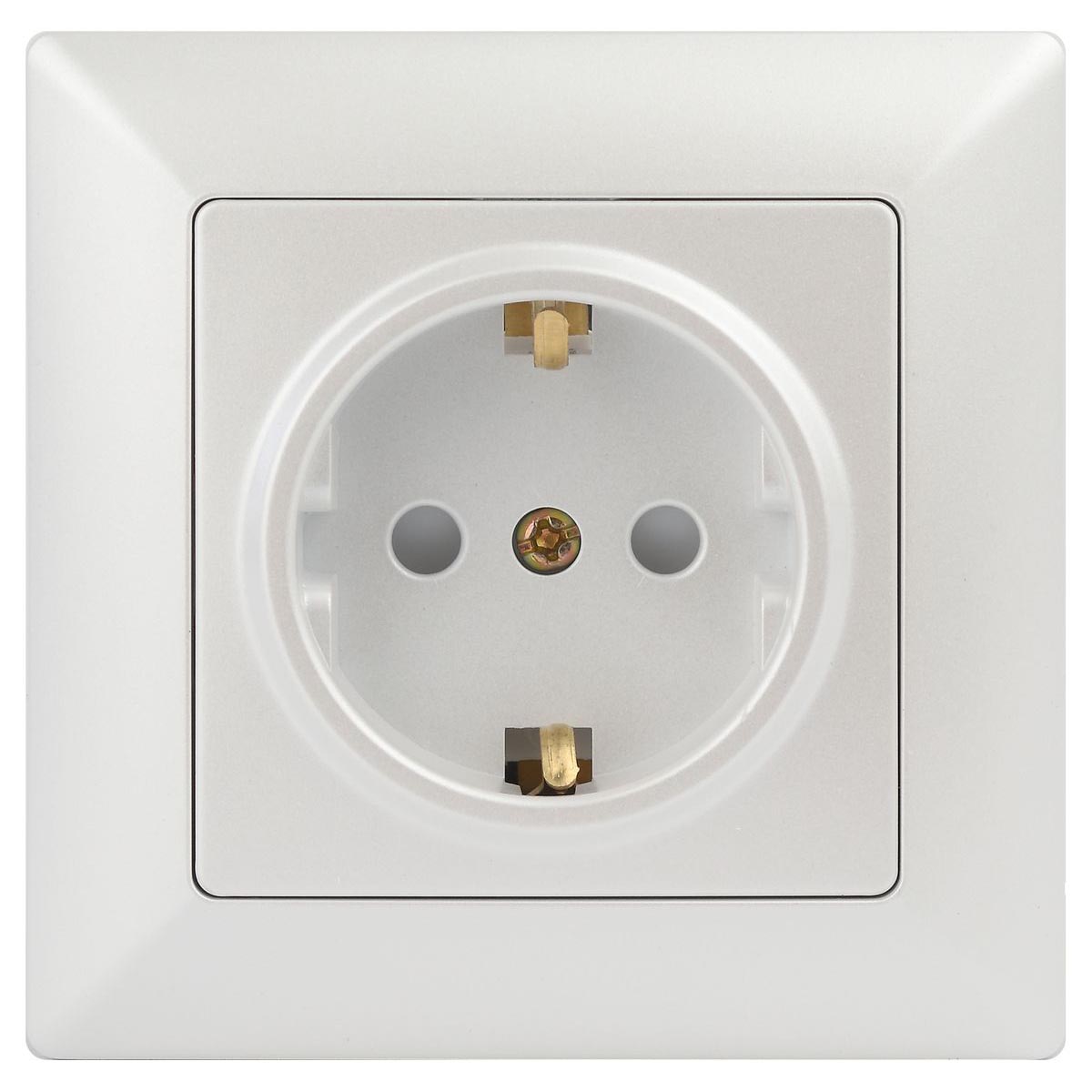 

Розетка ЭРА Intro Solo Schuko 2P+E 16A 250V со шторками перламутровый 4-206-06 Б0053686, 4-206-06 Solo перламутровый