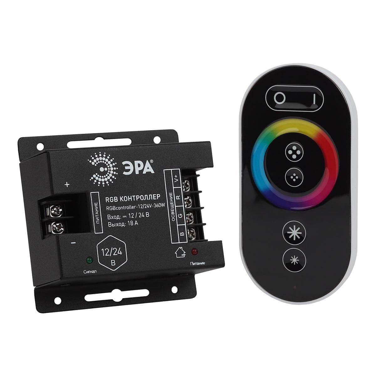 

Контроллер ЭРА RGBcontroller-12/24V-216W/432W Б0043445, Черный, RGBcontroller-12/24V-216W/432W