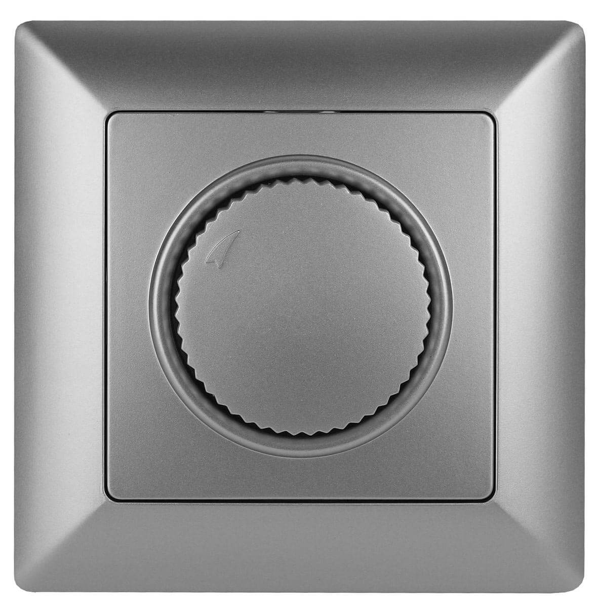 

Диммер поворотный ЭРА Intro Solo 600W серебро 4-401-03 Б0043398, 4-401-03 Solo серебро