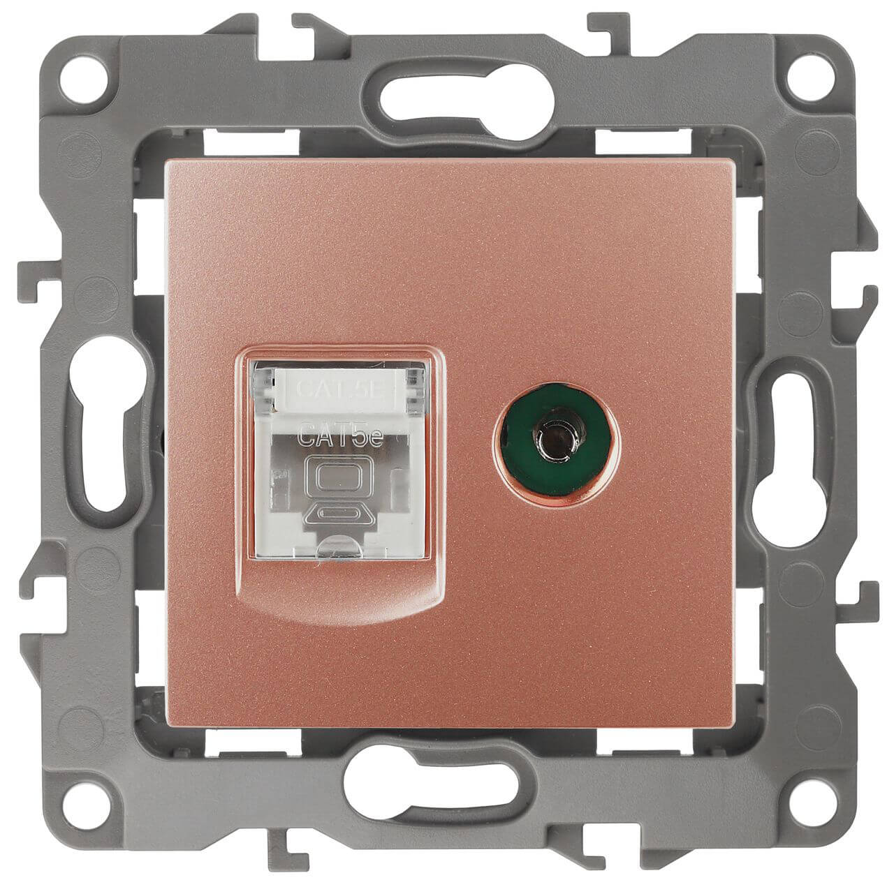 

Розетка комбинированная RJ45+TV ЭРА 12 12-3110-14 Б0027449, Медь, 12-3110-14 Эра12