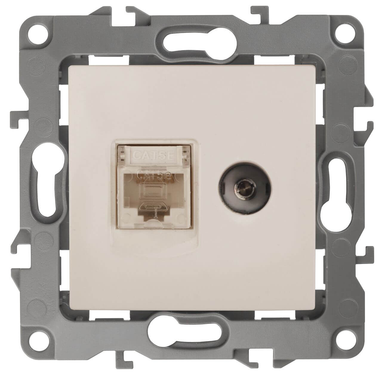 

Розетка комбинированная RJ45+TV ЭРА 12 12-3110-02 Б0027442, Слоновая кость, 12-3110-02 Эра12