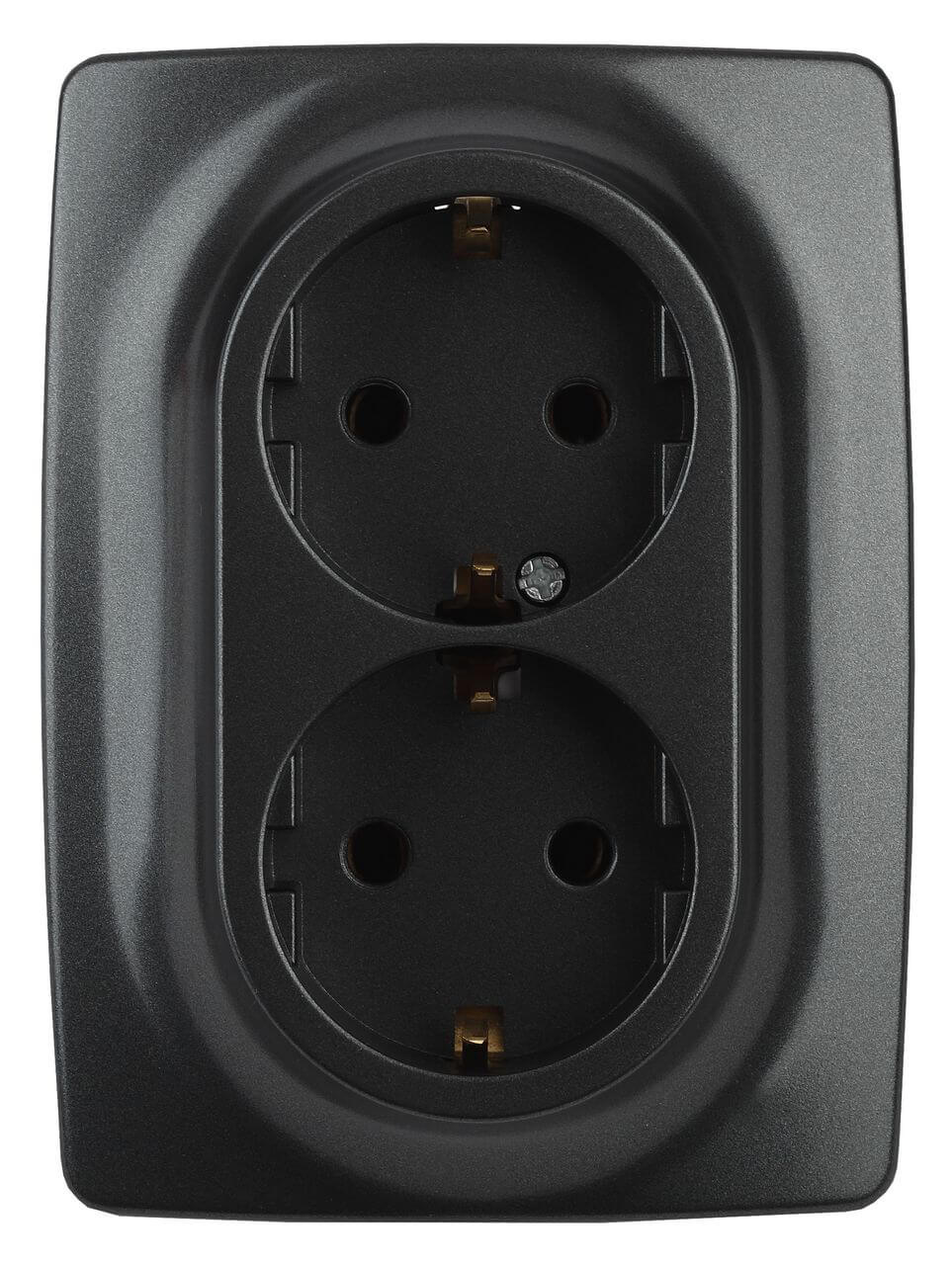 

Розетка ЭРА 12 2x2P E Schuko со шторками 16A 250V 12-2108-05 Б0036446, Антрацит, 12-2108-05 Эра12
