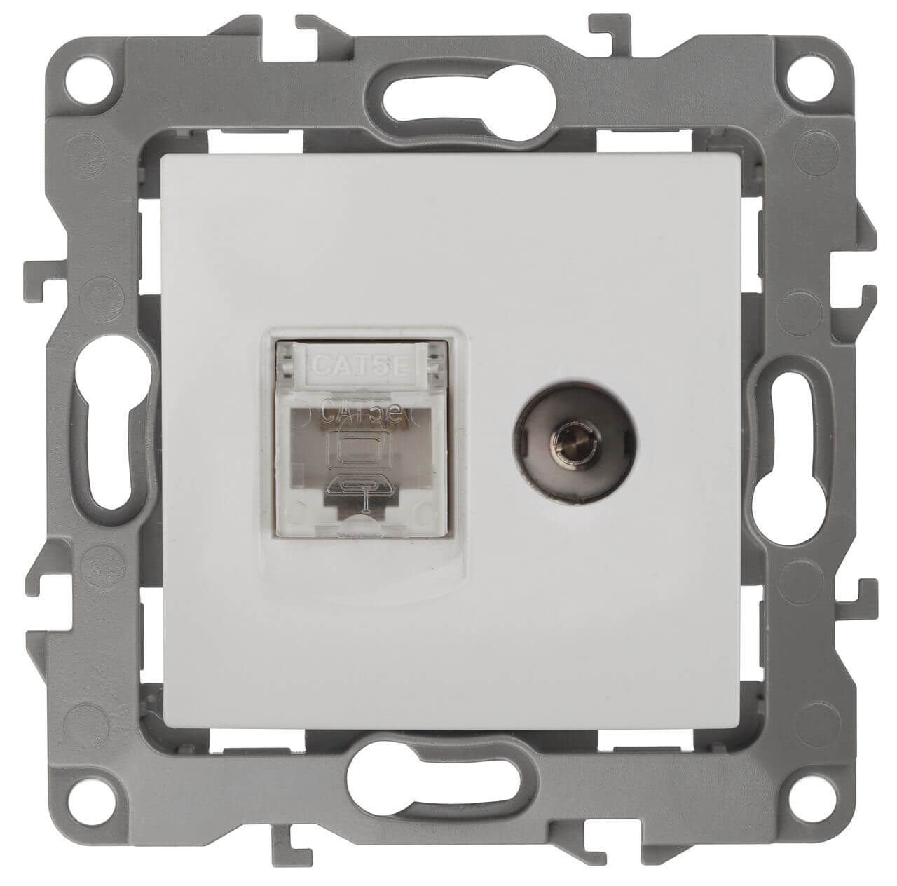 

Розетка комбинированная RJ45+TV ЭРА 12 12-3110-01 Б0027441, Белый, 12-3110-01 Эра12