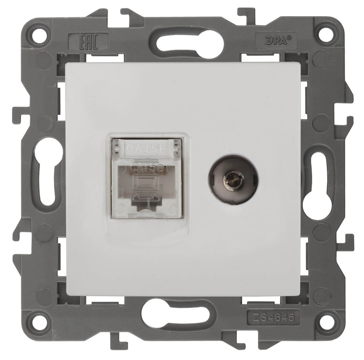 

Розетка комбинированная RJ45+TV ЭРА Elegance 14-3110-01 Б0034314, Белый, 14-3110-01 Elegance