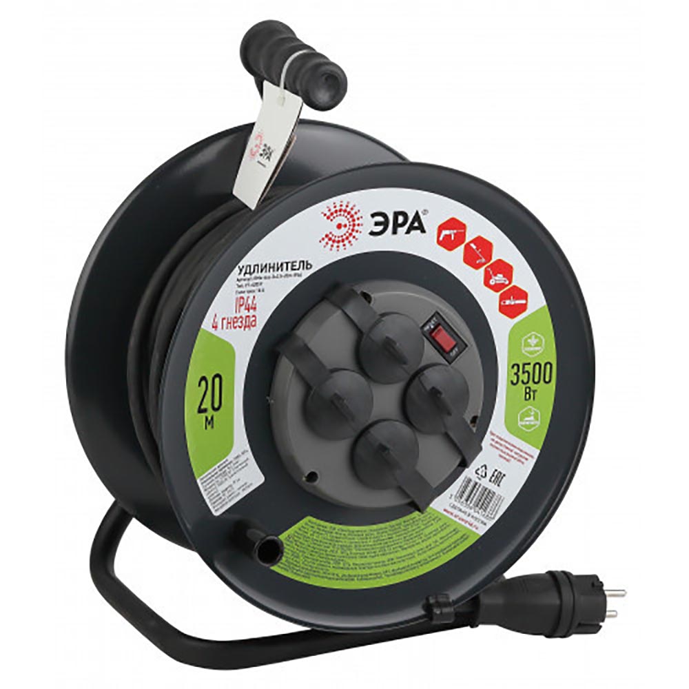 

Удлинитель силовой ЭРА RMx-4es-3x2.5-20m-IP44(kg) Б0043057, Черный, RMx-4es-3x2.5-20m-IP44(kg) RMx