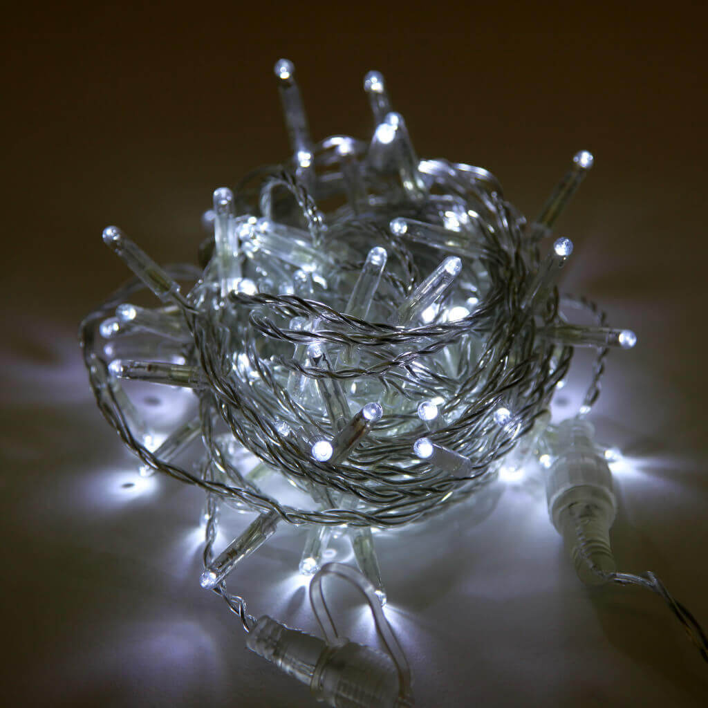 

Светодиодная гирлянда Нить 220V холодный белый без мерцания 05-1974 LED-BS100-10-220-W-T-C
