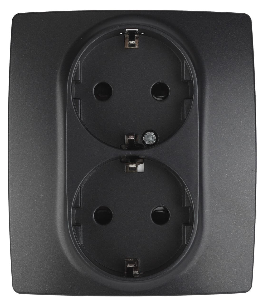 

Розетка ЭРА 12 2x2P E Schuko со шторками 16A 250V 12-2104-05