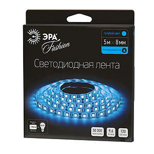 

Светодиодная влагозащищенная лента ЭРА 9,6W/m 120LED/m 3528SMD синий 5M LS3528-120LED-IP65-B-5m