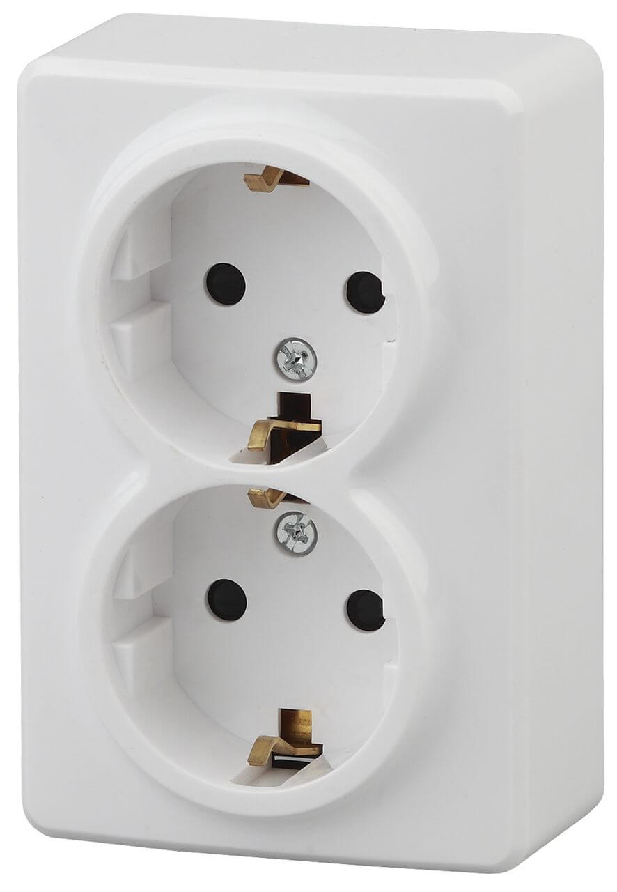 

Розетка ЭРА Эксперт 2х2P E Schuko со шторками 16A 250V Al Cu 11А-2206-01