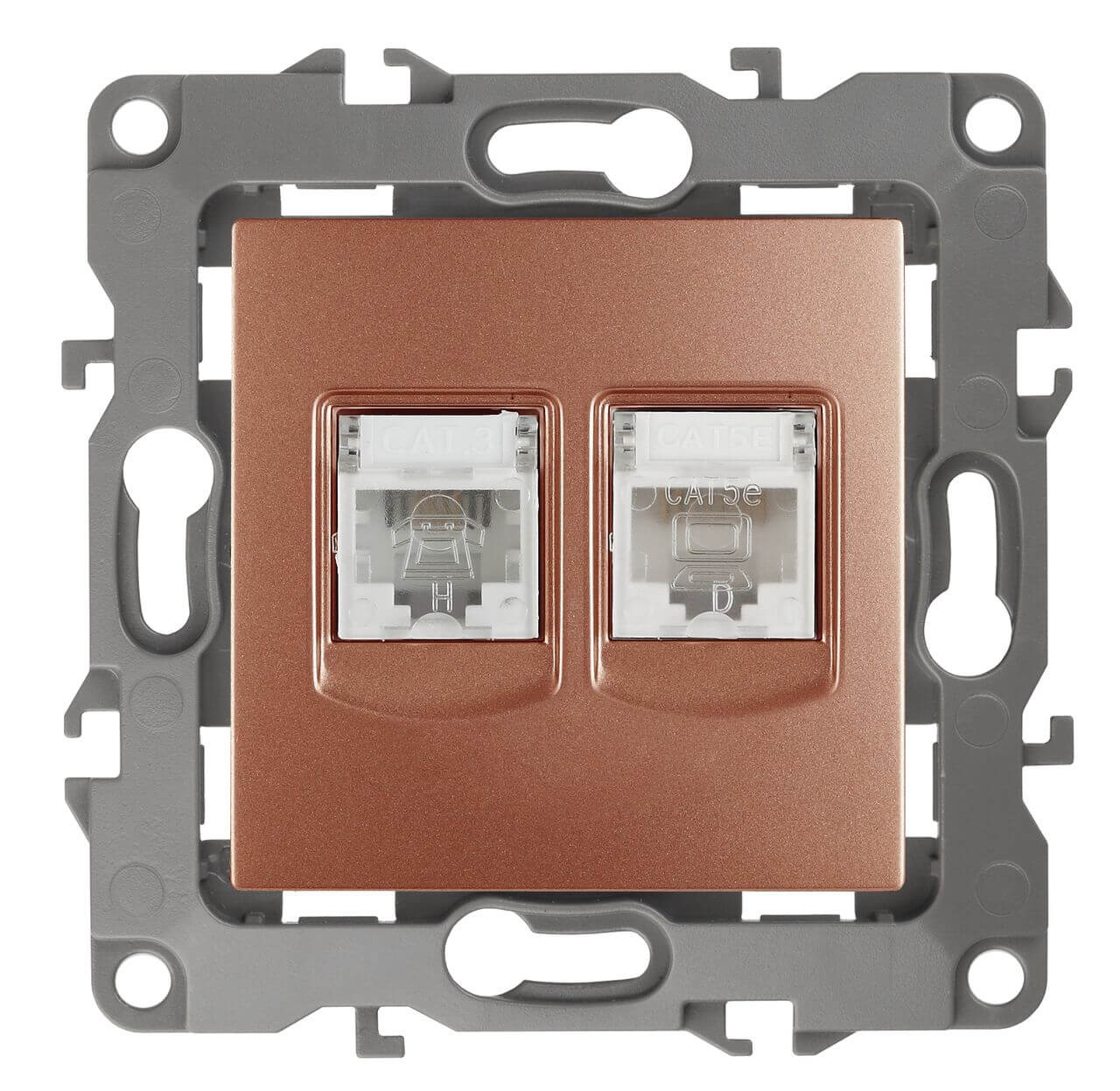 

Розетка комбинированная RJ45+RJ11 ЭРА 12 12-3109-14