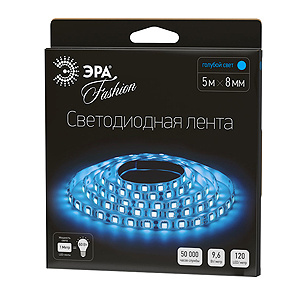 

Светодиодная лента ЭРА 9,6W/m 120LED/m 3528SMD синий 5M LS3528-120LED-IP20-B-5m