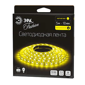 

Светодиодная влагозащищенная лента ЭРА 7,2W/m 30LED/m 5050SMD желтый 5M LS5050-30LED-IP65-Y-5m