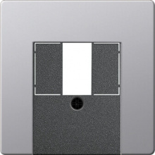 Лицевая панель Gira E22 розетки телефонной TAE-Аудио-USB алюминий 0276203