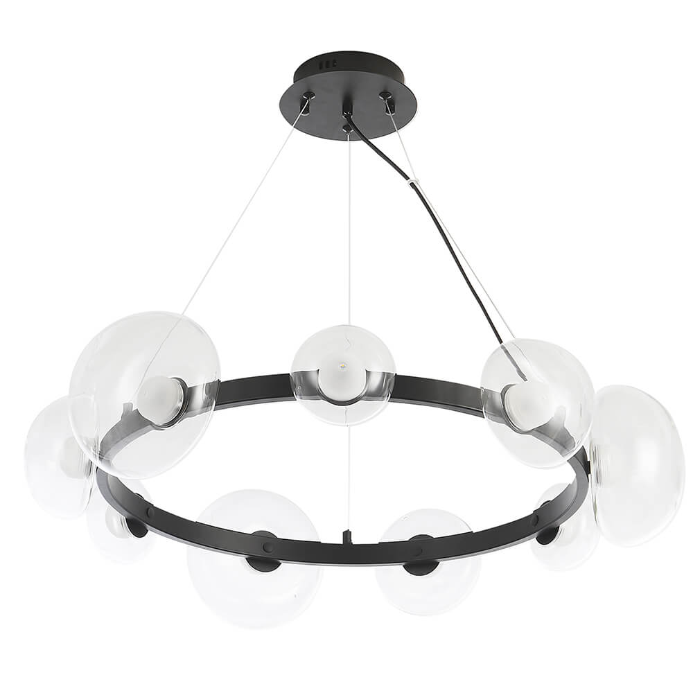 Подвесная светодиодная люстра Crystal Lux Bosque SP9 Black/Transparent ...