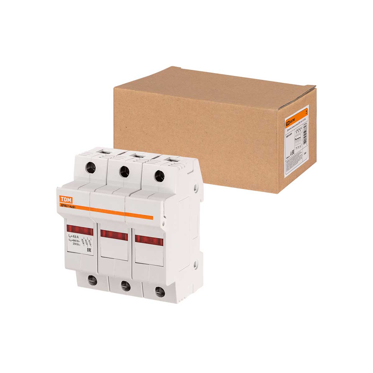 Держатель плавких вставок ДПВ2 14х51 3П TDM SQ0216-0019 ⚡ - купить с ...