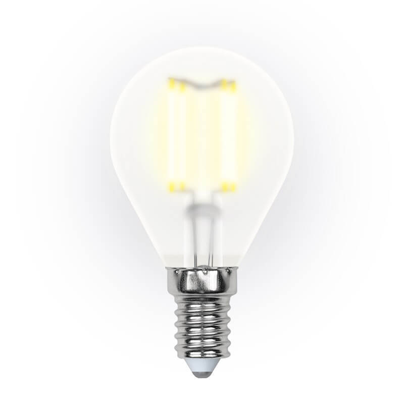 Лампа светодиодная филаментная Uniel E14 6W 3000K матовая LED-G45-6W/WW ...