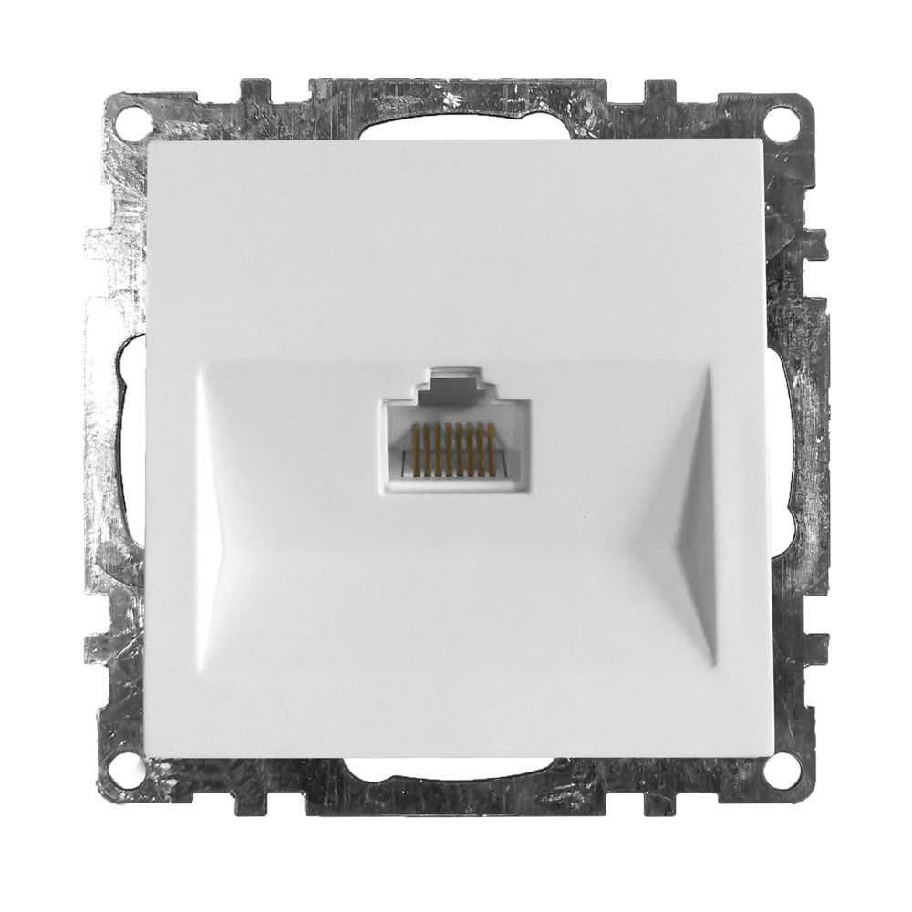Розетка компьютерная RJ-45 Stekker Катрин белый GLS00-7107-01 39305 ⚡ ...